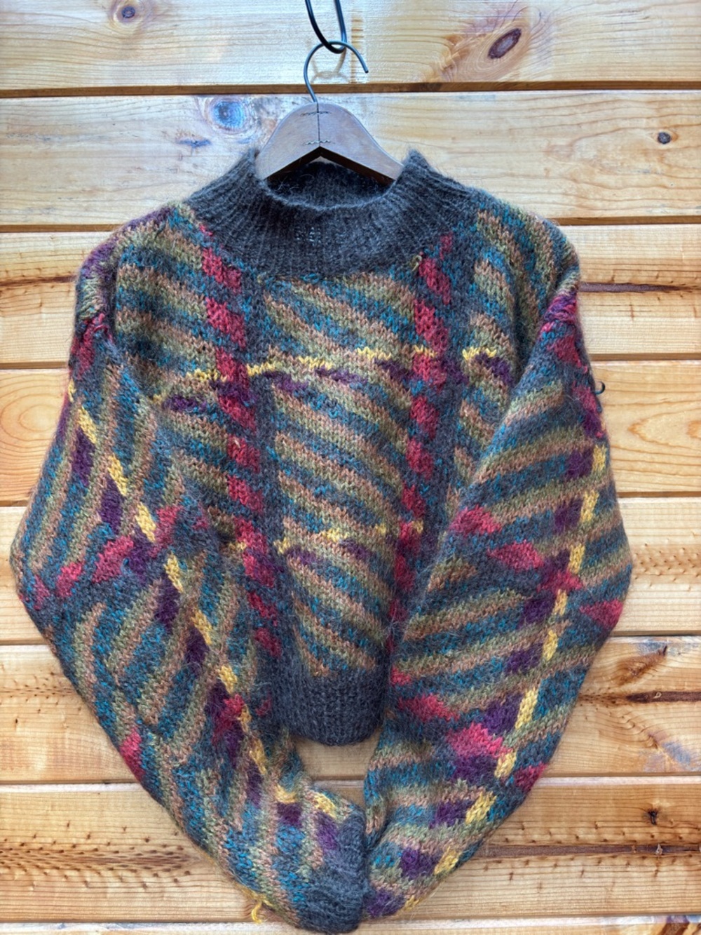 Vintage Marshall Fields Cozy Multicolor Mohair-Blend Crewneck Sweater